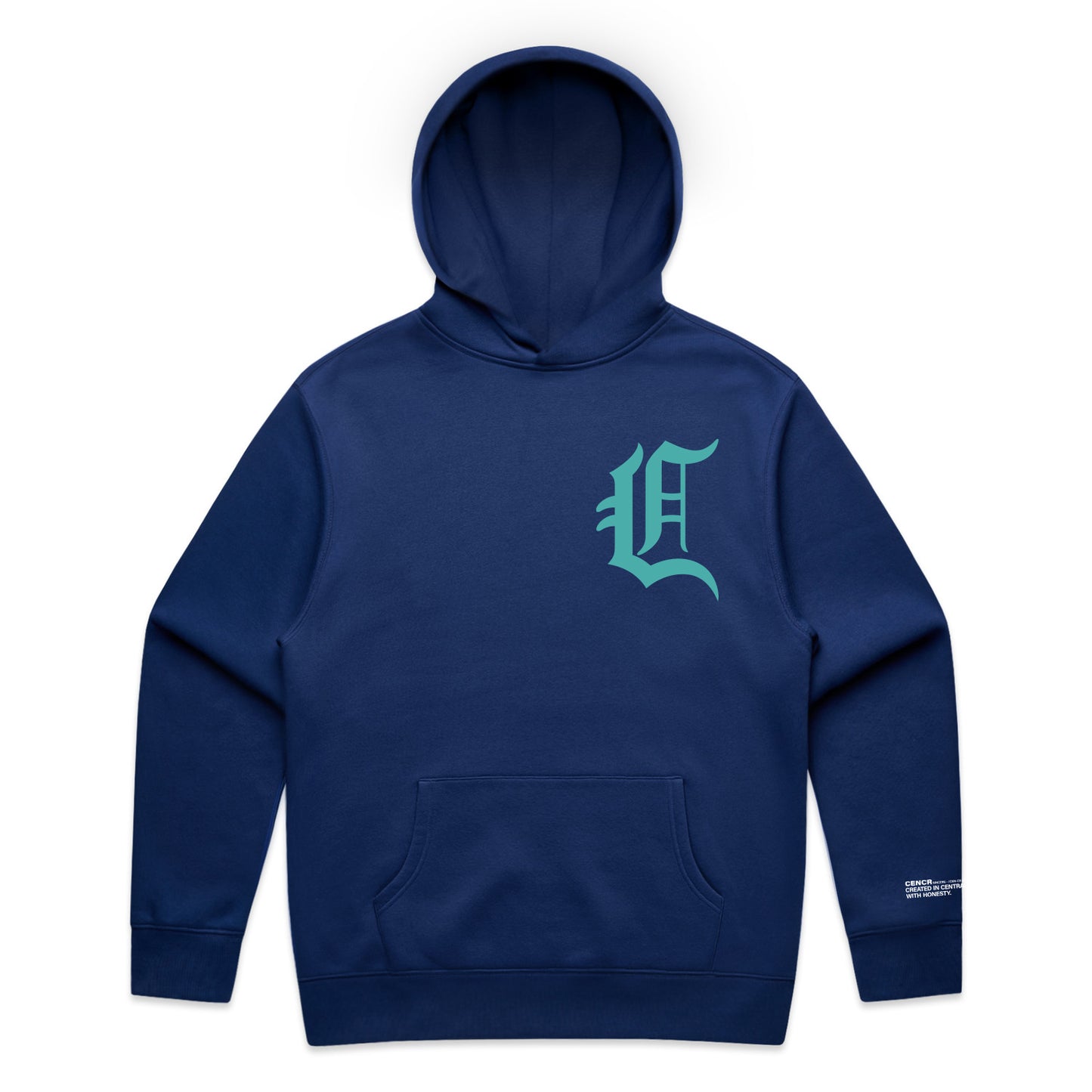 Navy Script Hoodie