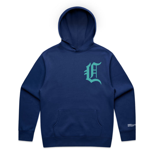 Navy Script Hoodie